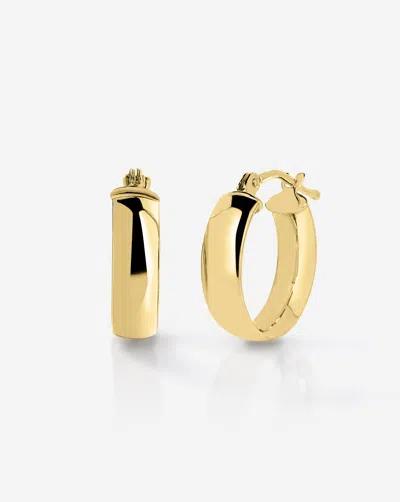 Ring Concierge Mini Wide Hoops In 14k Yellow Gold