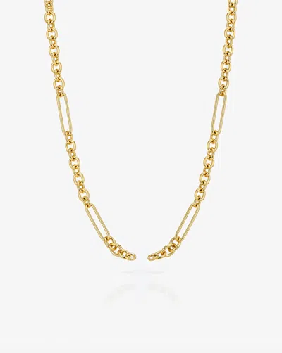 Ring Concierge Mixed Link Split Chain Necklace In 14k Yellow Gold