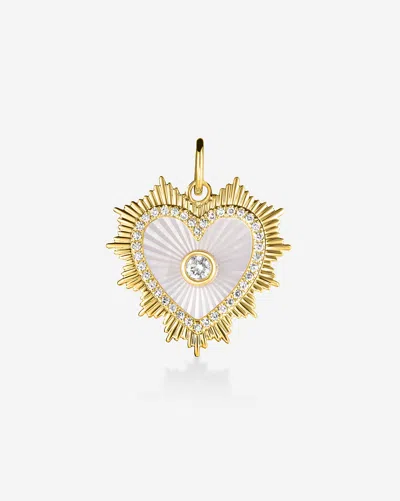 Ring Concierge Mother Of Pearl Heart Pendant In 14k Yellow Gold