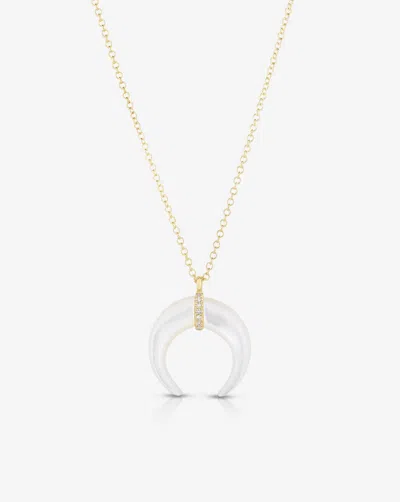 Ring Concierge Mother Of Pearl + Pavé Horn Necklace