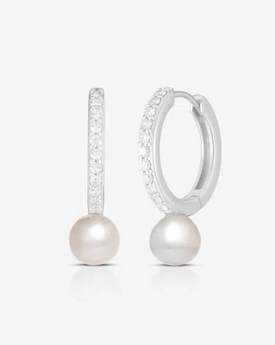 Ring Concierge Multiway Pearl + Diamond Hoops In Metallic