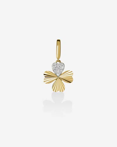 Ring Concierge Pavé Diamond Clover Charm In 14k Yellow Gold