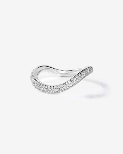 Ring Concierge Pavé Wave Wedding Band In Neutral
