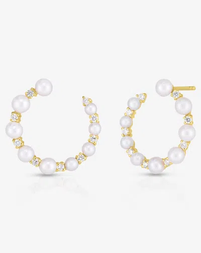 Ring Concierge Pearl + Diamond Circle Studs