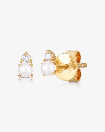 Ring Concierge Pearl + Diamond Studs In Gold