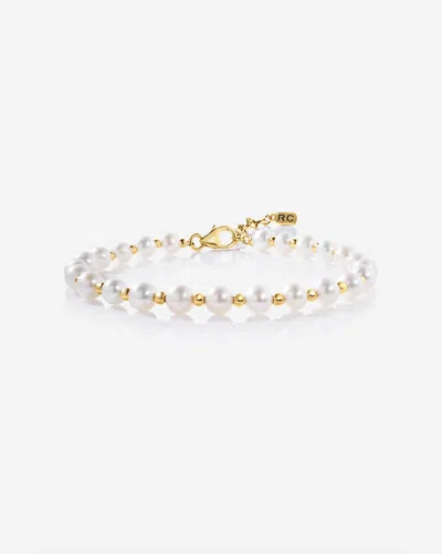 Ring Concierge Pearl Station Bracelet In 14k Yellow Gold