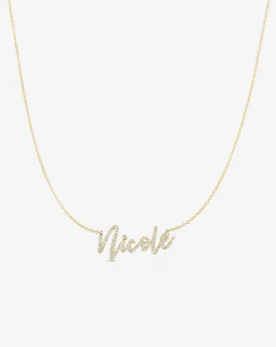 Ring Concierge Personalized Diamond Script Name Necklace In 14k Yellow Gold
