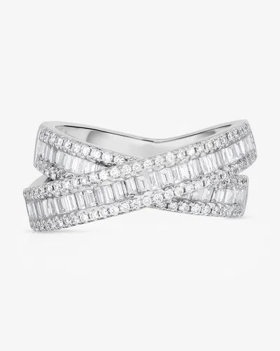Ring Concierge Petite Baguette Crossover Ring In Metallic
