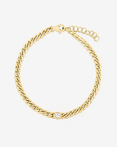 Ring Concierge Petite Bezel-set Diamond Curb Chain Bracelet In Gold