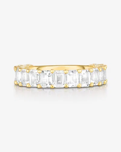 Ring Concierge Petite Emerald Cut White Topaz Ring In Gold