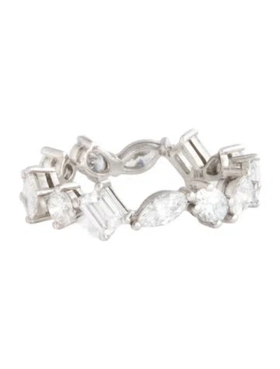 Pre-owned Ring Concierge Platinum 1.98ctw Diamond Mixed Shape Eternity Band In Multicolor