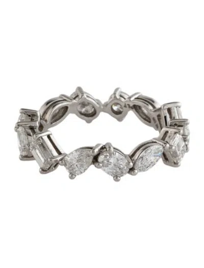 Pre-owned Ring Concierge Platinum 1.98ctw Diamond Mixed Shape Eternity Band In Multicolor