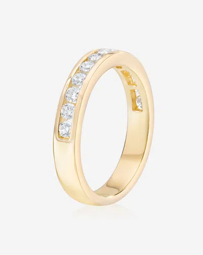 Ring Concierge Round Diamond Channel Set Half Band In Gold