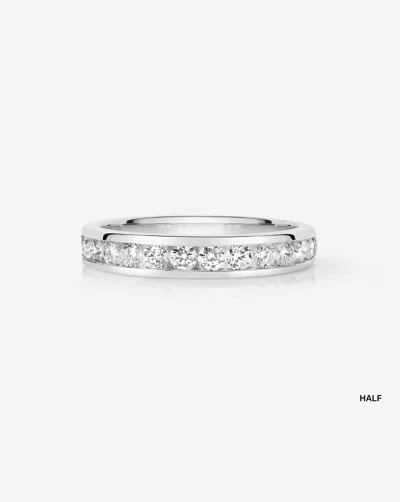 Ring Concierge Round Lab Diamond Channel Set Half Band Wedding Band In Platinum