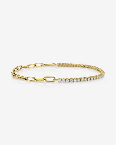 Ring Concierge Round Lab Diamond Tennis Chain Bracelet In Gold