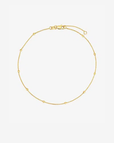 Ring Concierge Saturn Chain Anklet In 14k Yellow Gold