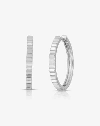 Ring Concierge Slim Fluted Gold Hoops In Metallic