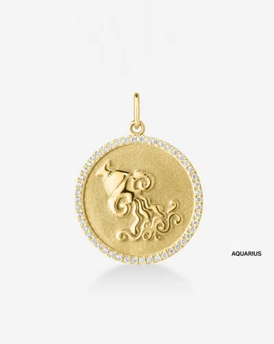 Ring Concierge Zodiac Medallion Pendant In Gold