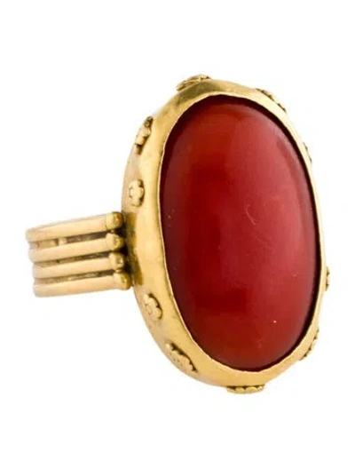 Pre-owned Ring Coral Cocktail  In Multi