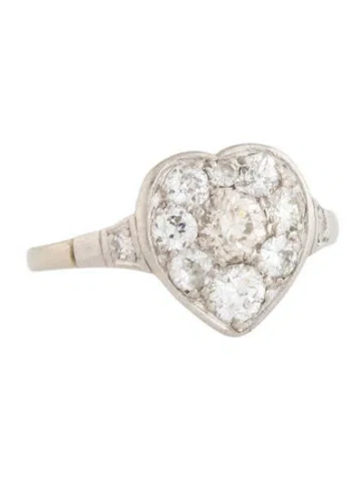 Pre-owned Ring Diamond Heart Cocktail  In Multicolor