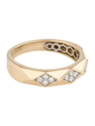 Pre-owned Ring Diamond Rhombus Motif Band In Multi