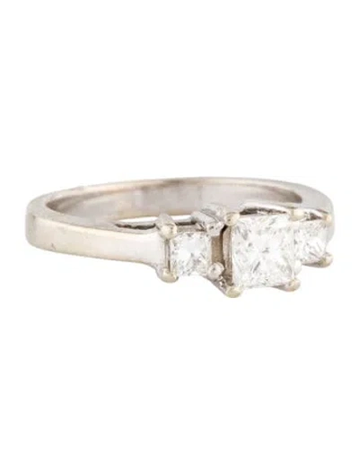 Pre-owned Ring Diamond Three-stone Engagement  In Multicolor