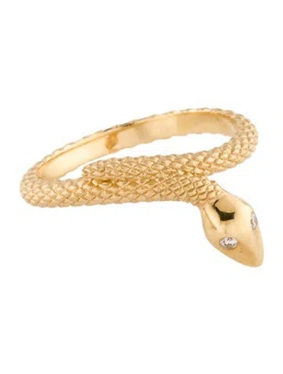 Pre-owned Ring Doves By Doron Paloma 18k Diamond Snake  In Multi