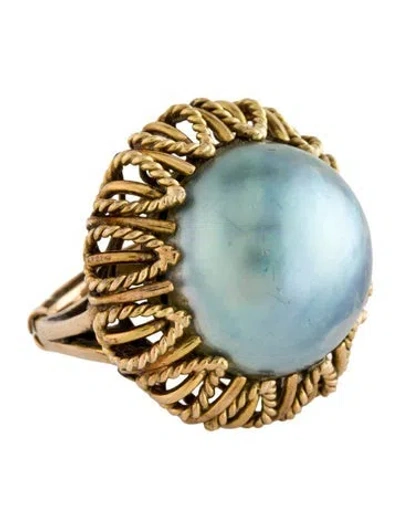 Pre-owned Ring Dyed Pearl Cocktail  In Multicolor