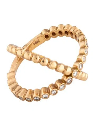Pre-owned Ring Foundry Fine Jewelry By Janet Heller 18k Diamond Cocktail  In Multicolor