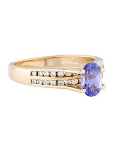 Pre-owned Ring Frank Lau 14k Tanzanite & Diamond Cocktail  In Multi