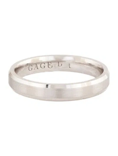 Pre-owned Ring Gage 14k Slanted Edge Satin Finish Wedding  In Multi
