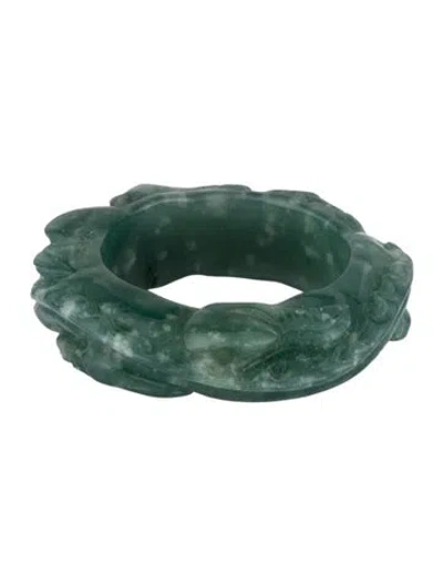 Pre-owned Ring Jadeite Carved Dragon Band In Multicolor