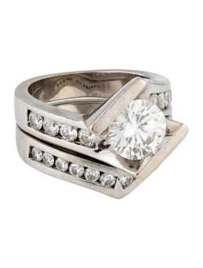 Pre-owned Ring John Atencio 18k 1.53ct Diamond Wedding Set In Multi