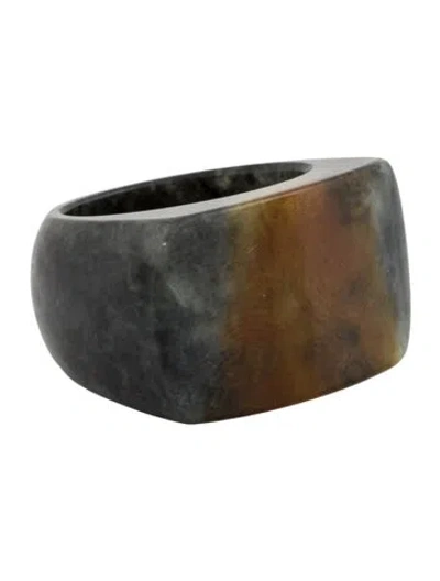 Pre-owned Ring Large Jadeite Signet  In Multi