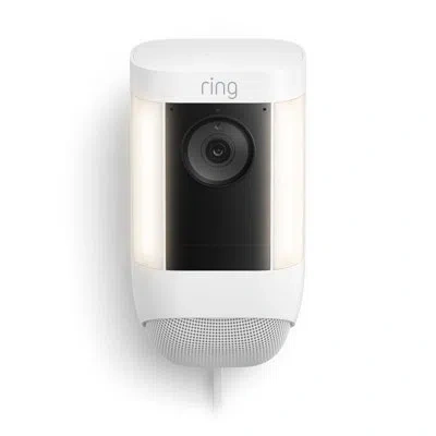 Ring Led Video Enabled Outdoor Security Spot Light With Motion Sensor In White