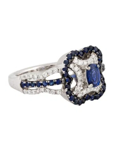 Pre-owned Ring Mark Henry 18k 1.14ctw Sapphire & Diamond Cocktail  In Multi