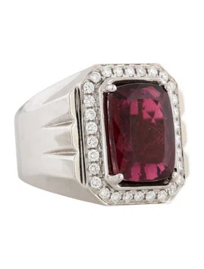 Pre-owned Ring Modani Jewels 18k 12.30ct Tourmaline & Diamond  In Multi