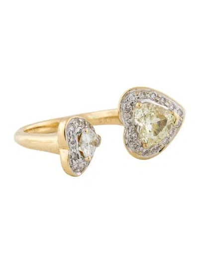 Pre-owned Ring Narcisa Pheres 18k 1.83ctw Diamond Open Heart Cocktail  In Multi