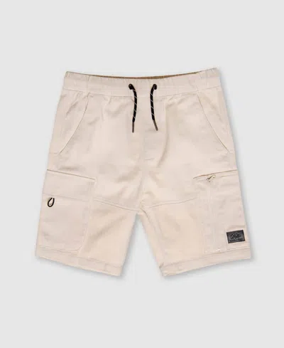 Ring Of Fire Kids' Big Boys Adino Stretch Twill Cargo Shorts In Cloud Dancer