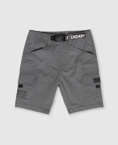 Ring Of Fire Kids' Big Boys Azzah Stretch Tech Cargo Shorts In Steel Gray