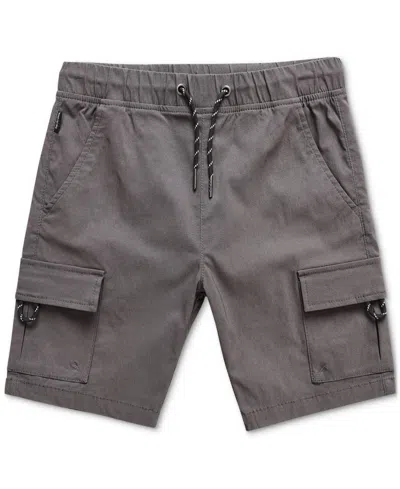 Ring Of Fire Kids' Big Boys Barlow Stretch Tech Fabric Pull-on Cargo Shorts, Created For Macy's In Charcoal