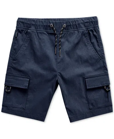Ring Of Fire Kids' Big Boys Barlow Stretch Tech Fabric Pull-on Cargo Shorts, Created For Macy's In Navy