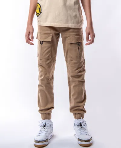 Ring Of Fire Kids' Big Boys Barnabas Stretch Twill Jogger With Front Cargo Pockets In Khaki