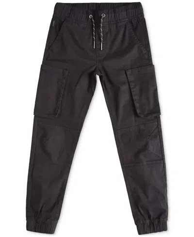 Ring Of Fire Kids' Big Boys Dustin Stretch Twill Cargo-pocket Jogger Pants, Created For Macy's In Black