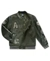 Ring Of Fire Big Boys Hanan Patch Detail Varsity Jacket In Green