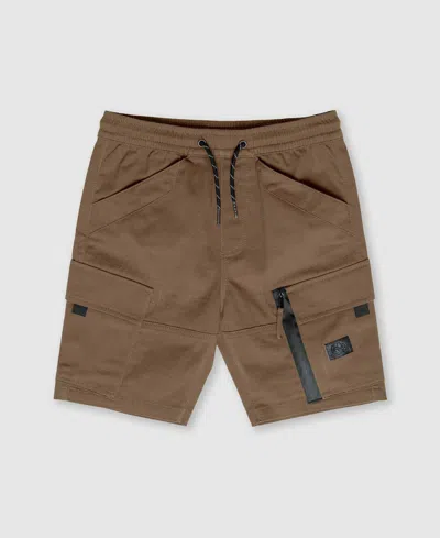 Ring Of Fire Kids' Big Boys Jaziel Stretch Twill Cargo Shorts In Dull Gold