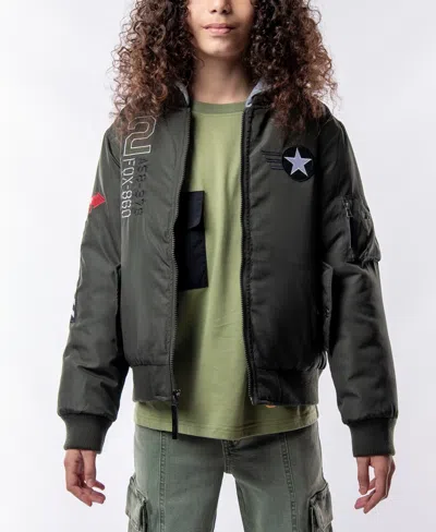 Ring Of Fire Kids' Big Boys Linq Flight Jacket In Olive