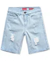 RING OF FIRE BIG STORM RIOT SLIM-FIT STRETCH DENIM SHORTS WITH RIPS