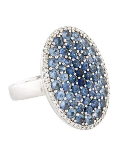 Pre-owned Ring Phillips Frank 14k Sapphire & Diamond Cocktail  In Multi