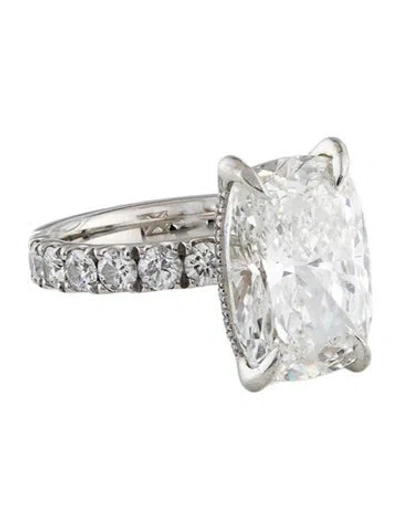 Pre-owned Ring Platinum 10.03ctw Lab-grown Diamond Engagement  In Multi